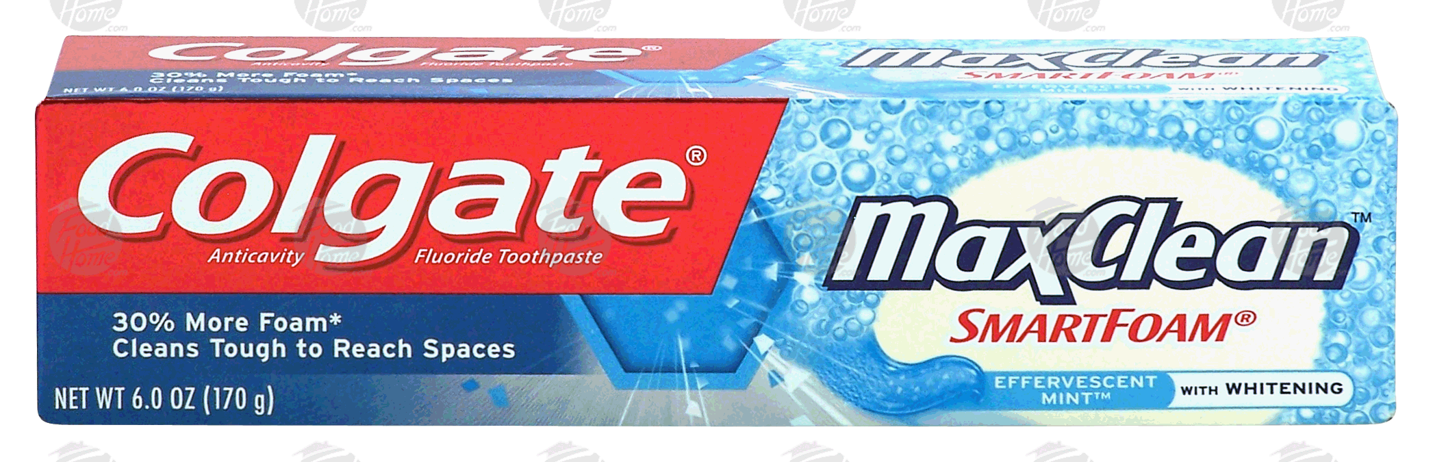 Colgate MaxClean smartfoam; anticavity flouride toothpaste with whitening, effervescent mint Full-Size Picture